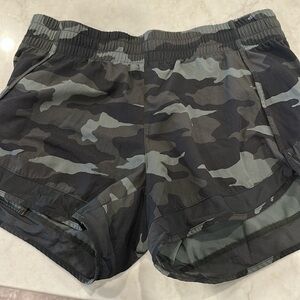 Athleta mesh racer camo shorts